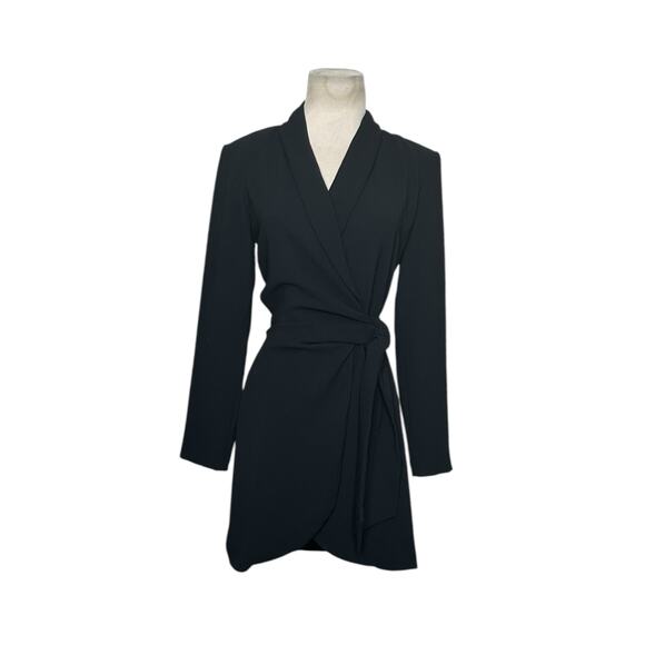 Zara black long sleeves mini wrap dress size XS - Picture 14 of 14